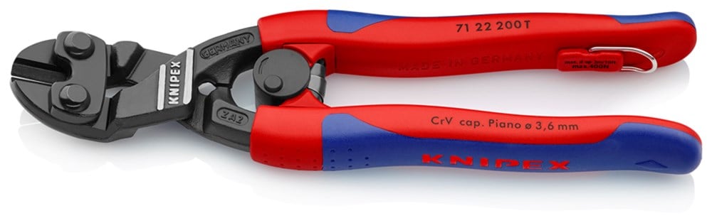 Knipex Boutensnijtang Cobolt 20ø gebogen kop - 71 22 200 T BK - 7122200TBK