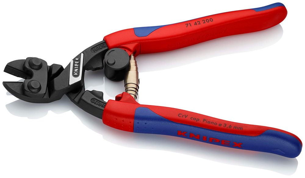 Knipex CoBolt® compacte boutensnijtang | Slanke meer-componentengrepen | Zwart geatramenteerd | Lengte 200 mm - 71 42 200