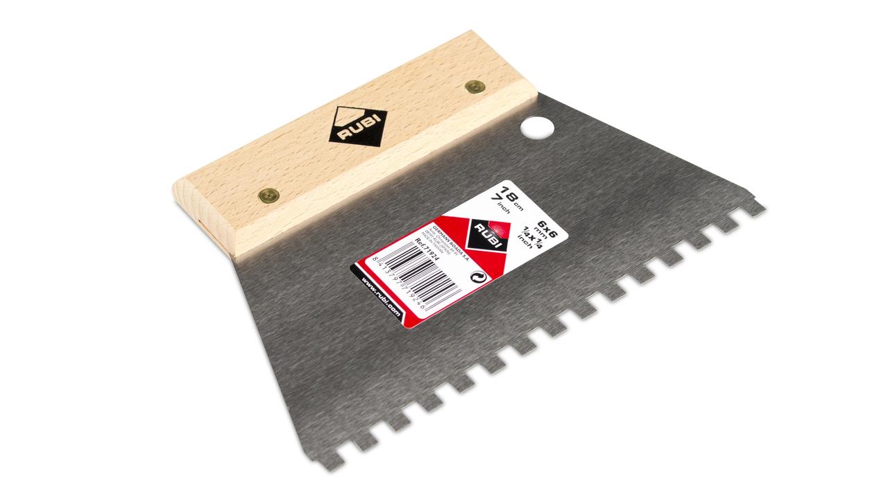 Rubi Eenvoudige Lijmspaan | 18 cm 6x6 mm | Houten Greep 71924