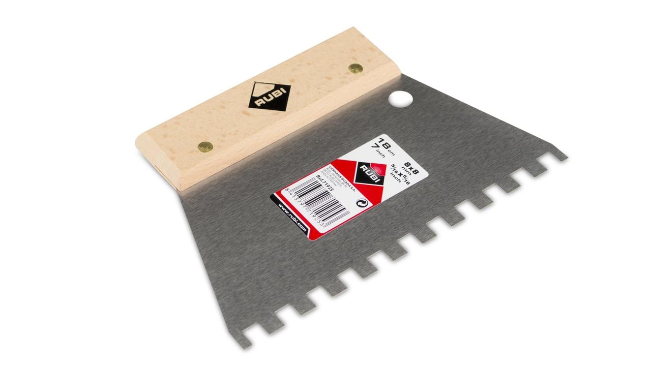 Rubi Eenvoudige Lijmspaan | 18 cm 8x8 mm | Houten Greep - 71925