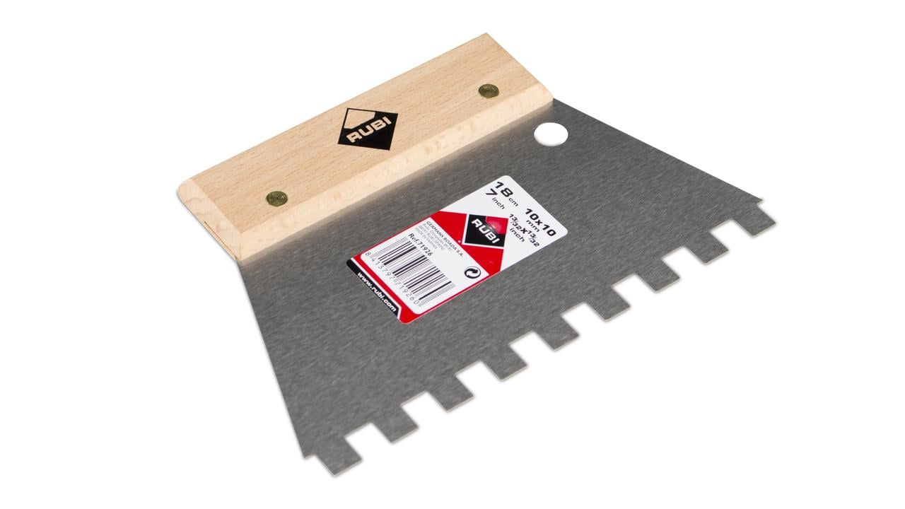 Rubi Eenvoudige Lijmspaan | 18 cm 10x10 mm | Houten Greep - 71926