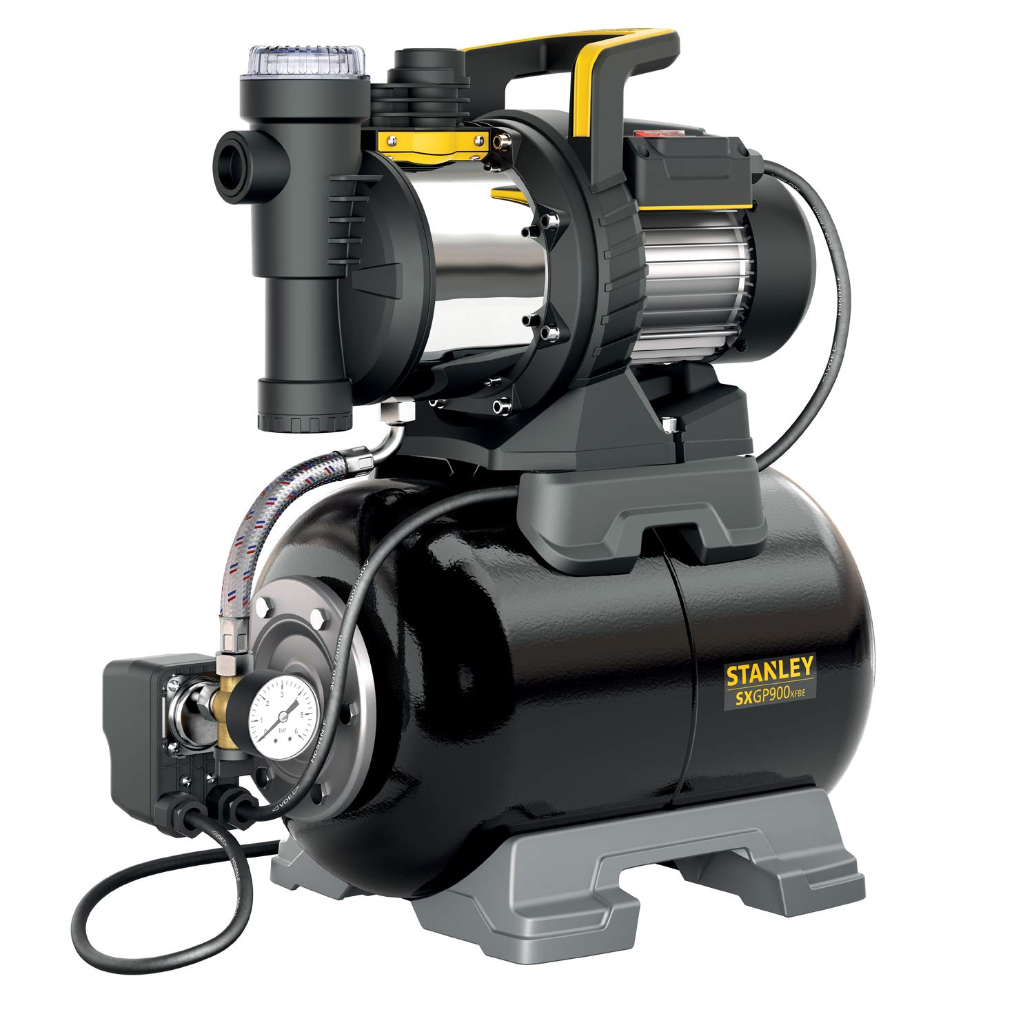 Stanley Waterpompen Zelfaanzuigende Pomp | 900W | Met Schoonwatertank - SXGP900XFBE