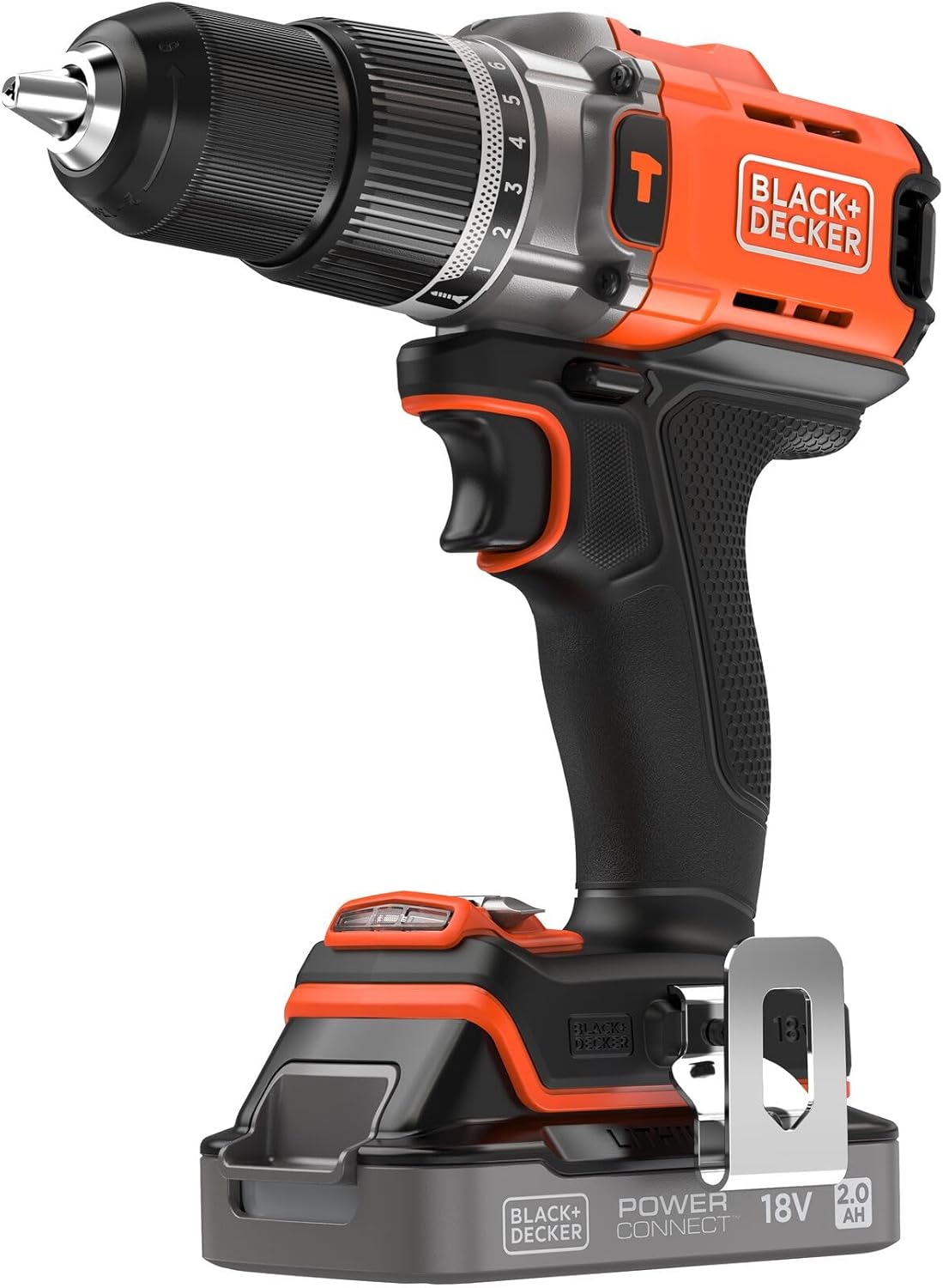 BLACK+DECKER BCD383D1XC Accu Schroef-/Klopboormachine | 18V | 1x 2.0Ah Accu - BCD383D1XC-QW afbeelding