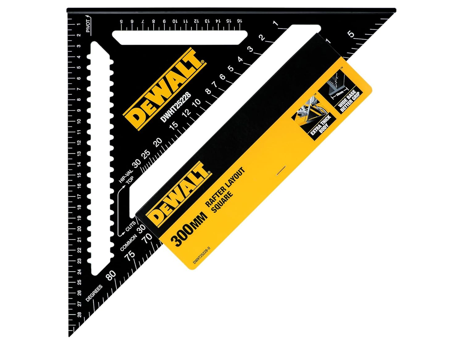 DeWalt DWHT25228-0 Bouwdriehoek | Speed Square | 300 mm | Metrisch - DWHT25228-0