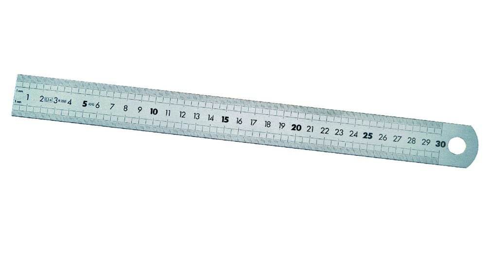 Melkmeisje Maatlat rvs 300x13x0,5 mm/mm, enkelz. - MM722030 - MM722030