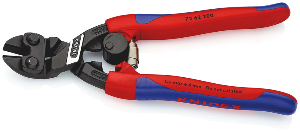 Knipex Kracht-Vlaksnijtang | 200 mm Lengte | Voor Zacht Metaal en Kunststof | Slanke Meer-Componentengrepen - 72 62 200
