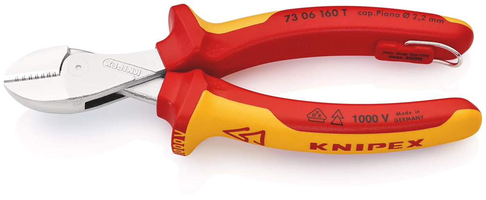 Knipex X-Cut® Compacte Zijsnijtang | 160 mm Lengte | Geïsoleerd | Meercomponenten-Omhullingen | VDE-Goedgekeurd - 73 06 160 T