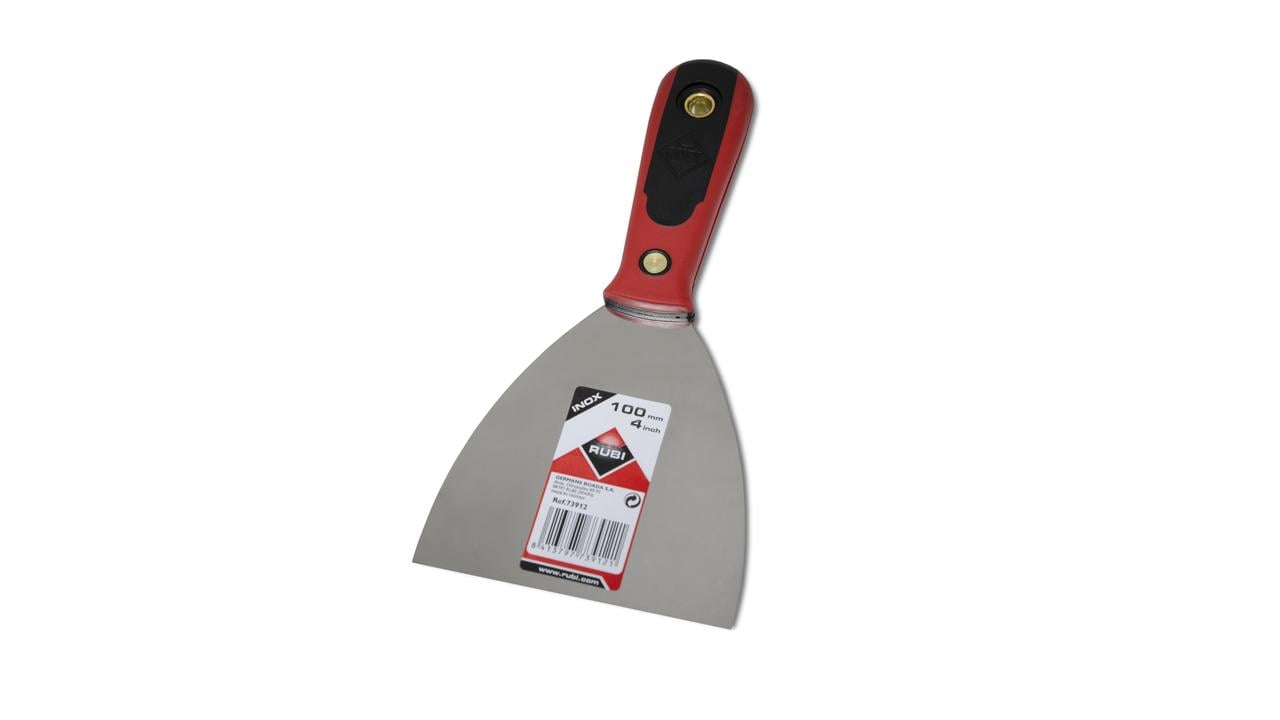 Rubi Roestvrij Stalen Plamuurmes | 100 mm | Kunststof Handgreep 73912