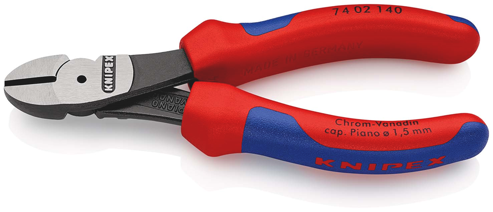 Knipex Kracht-Zijsnijtang | 140 mm Lengte | Meer-Componentengrepen | Zwart Geatramenteerd - 74 02 140 SB