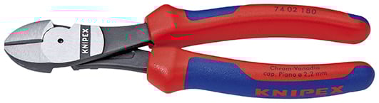 Knipex Kracht-zijsnijtang zwart geatramenteerd met meer-componentengrepen 180 mm - 7402180