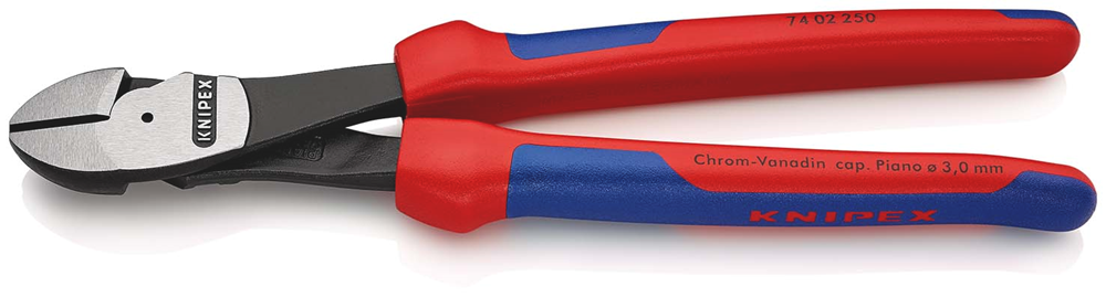 Knipex Kracht-Zijsnijtang | 250 mm Lengte | Meer-Componentengrepen | Zwart Geatramenteerd - 74 02 250 SB