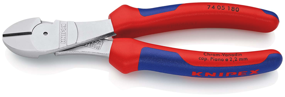 Knipex Kracht-Zijsnijtang | 180 mm Lengte | Meer-Componentengrepen | Verchroomd - 74 05 180 SB