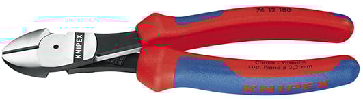 Knipex Kracht-zijsnijtang zwart geatramenteerd met meer-componentengrepen 180 mm - 7412180