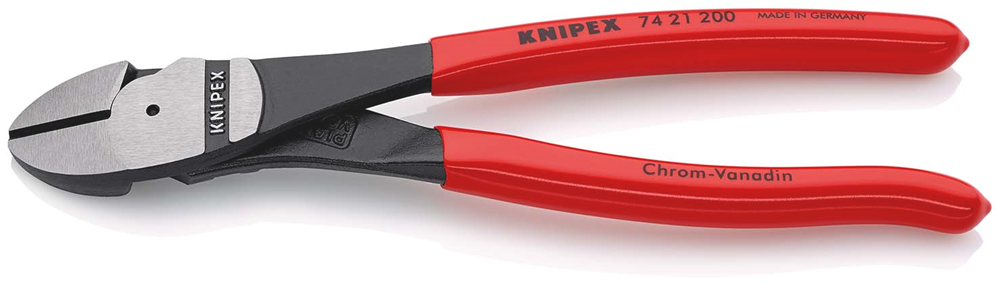 Knipex Kracht-Zijsnijtang | 200 mm Lengte | Kunststof Bekleed | Zwart Geatramenteerd - 74 21 200 SB