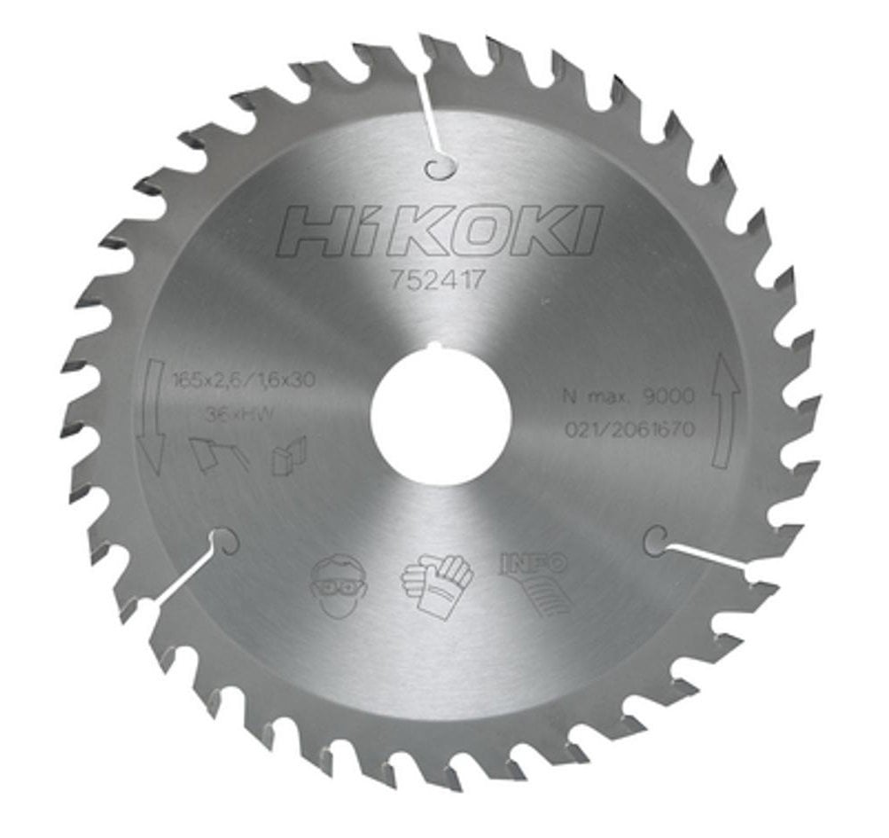 Hikoki Accessoires Hardmetalen Cirkelzaagblad 165X30/20 Z18 Dun Met Flr Tandvorm Voor Accumachines - 752412