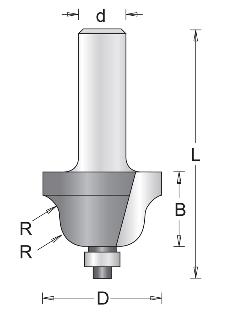 Hikoki Accessoires 8 Mm Profielfrees (Romeinse Ogieffrees) Met Onderlager 34.9X57X6.3 - 754097