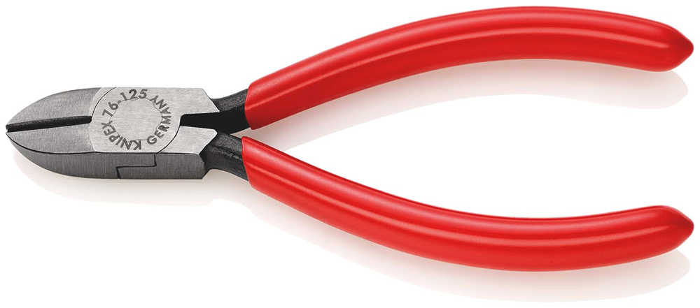 Knipex Zijsnijtang Voor Elektromechanica | 125 mm Lengte | Kunststof Bekleed | Zwart Geatramenteerd - 76 01 125