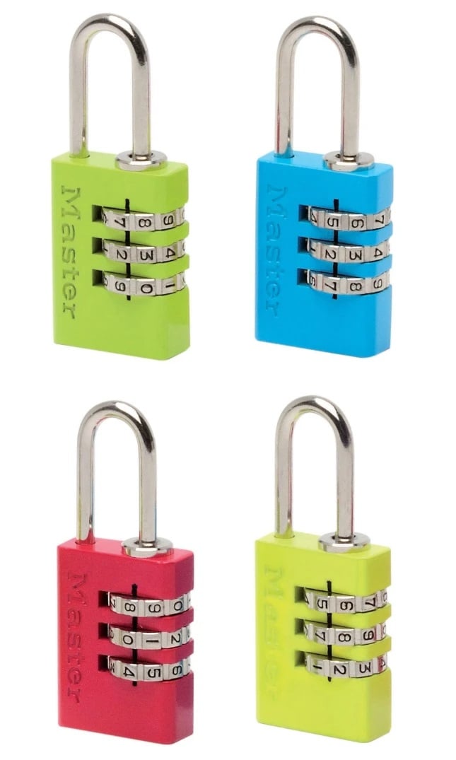 Masterlock Hangslot, 20mm, alu, 3 cijfers, kleur - 7620EURDCOL 7620EURDCOL