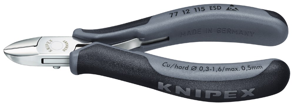 Knipex Zijsnijtang ronde kop + draadkl.115 mm E - 7712115ESD