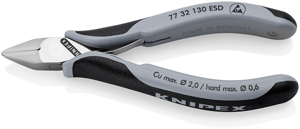 Knipex Elektronica-Zijsnijtangen ESD | 130 mm Lengte | Doorgestoken Scharnier | Meer-Componentengrepen - 77 32 130 ESD