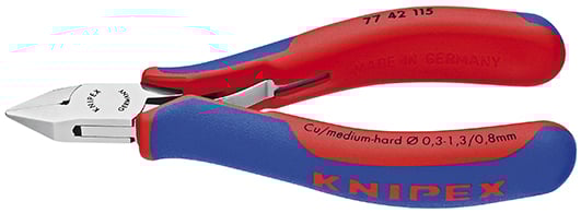 Knipex Elektronica-zijsnijtang met meer-componentengrepen 115 mm - 7742115