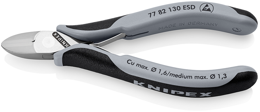 Knipex Elektronica-Zijsnijtangen ESD | 130 mm Lengte | Doorgestoken Scharnier | Meer-Componentengrepen - 77 82 130 ESD