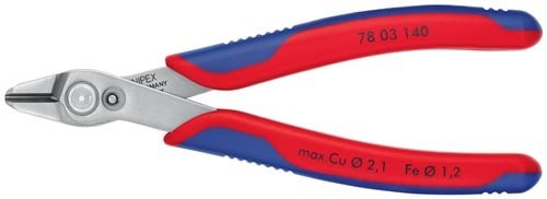 Knipex Elektronicazijsnijtang | RVS lengte 140 mm | facet nee | gepolijst | 1 stuk - 78 03 140 - 78 03 140