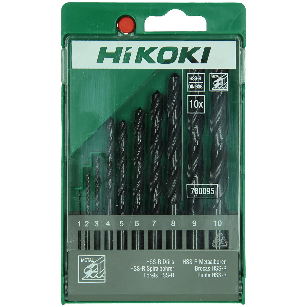 Hikoki Accessoires 10-Delige Metaalborenset HSS-R DIN 338 In Cassette - 780095