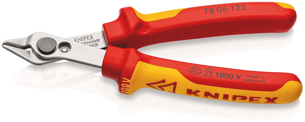 Knipex Electronic Super Knips® VDE | 125 mm Lengte | Geïsoleerd | Meer-Componentengrepen | VDE-Getest - 78 06 125 SB
