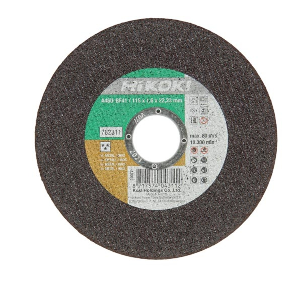 Hikoki accessoires Doorslijpschijf 115X1 6Mm Voor Inox Metaal Brilliant 782311