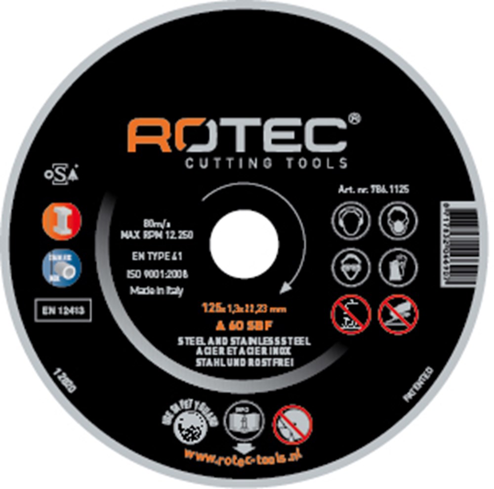 Rotec doorslijpschijven INOX 115x1,3x22,2 A60SX - 25 stuks - 7861115
