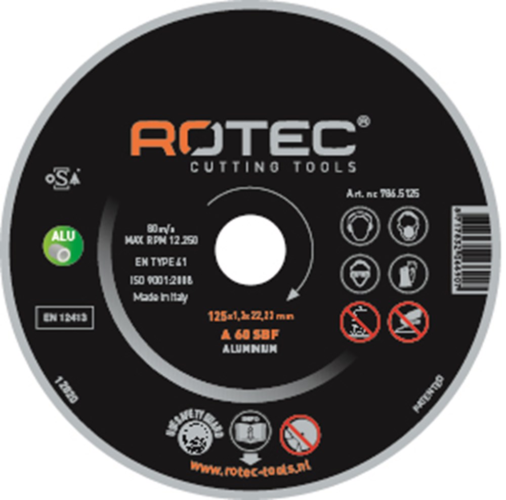 Rotec doorslijpschijven ALU 125x1,3x22,2 - 25 stuks - 7865125 - 786.5125