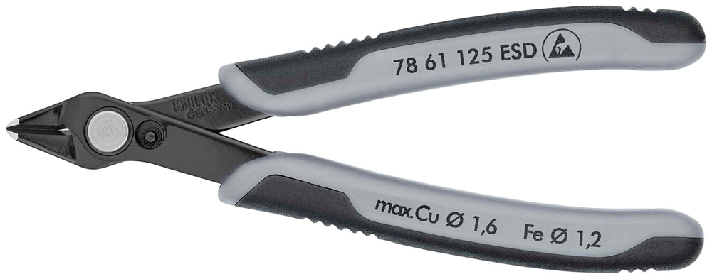 Knipex Electronic Super Knips® ESD | 125 mm Lengte | Meer-Componentengrepen | Gebruineerd - 78 61 125 ESDSB