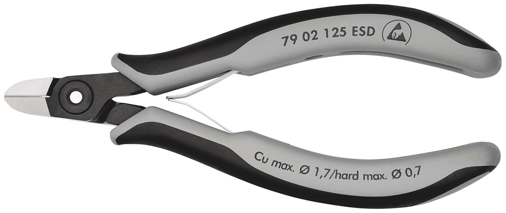 Knipex Precisie Elektronica-Zijsnijtang ESD | 125 mm Lengte | Meer-Componentengrepen | Gebruineerd - 79 02 125 ESDSB