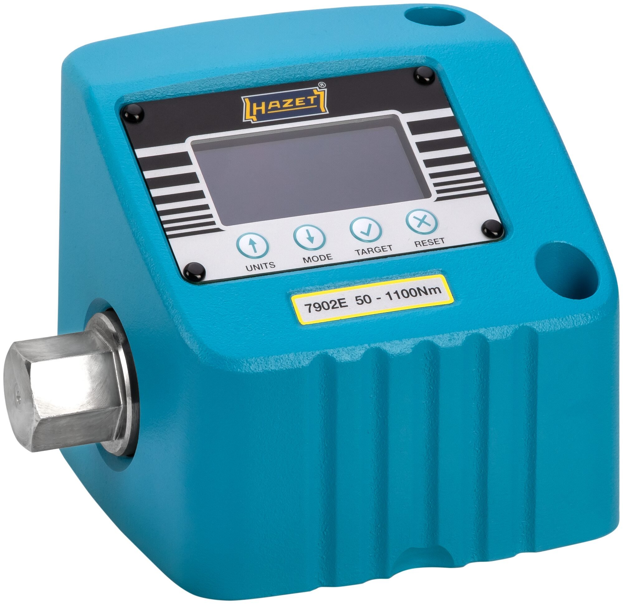 HAZET Draaimomenttestapparaat - elektronisch - 50-1100 Nm 7902E - Draaimomentbereik min-max: 50 - 1100 Nm - 27 mm buitenzeskant - L x B x H: 160 mm x
