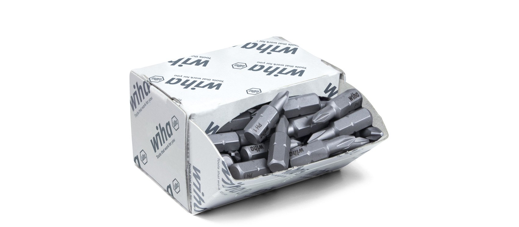 Wiha Bitset Standard 25 mm Phillips (PH1) 50-delig 1/4" C6,3 in grootverpakking - 8047 - 08047