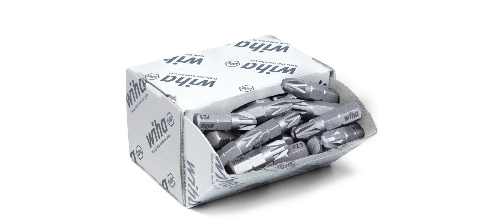 Wiha Bitset Standard 25 mm Pozidriv (PZ3) 50-delig 1/4" C6,3 in grootverpakking - 8058 - 08058