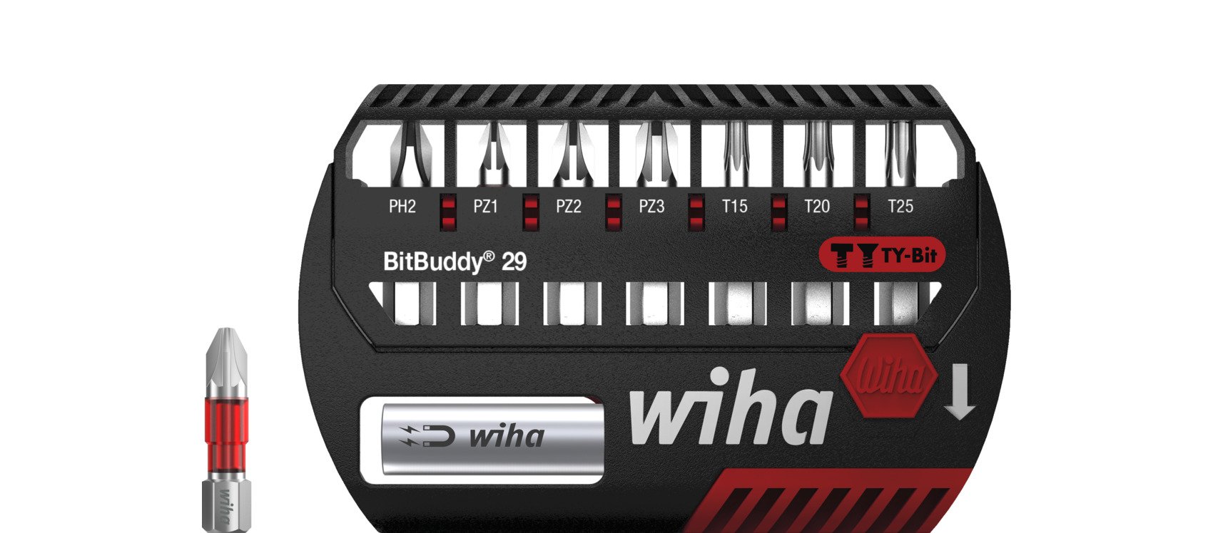 Wiha 42137 | Bitset BitBuddy | TY-bit | 29 mm | Phillips, Pozidriv, TORX | 1/4" | 9-delig - 42137