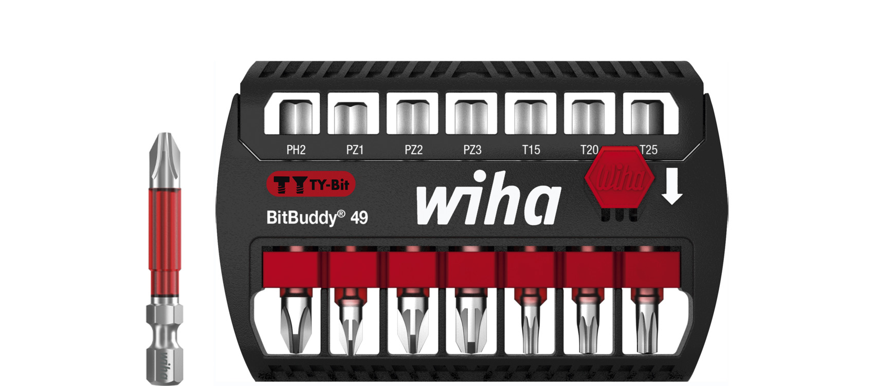 Wiha 42116 | Bitset BitBuddy | TY-bit | 49 mm | 1/4"| 8-delig - 42116
