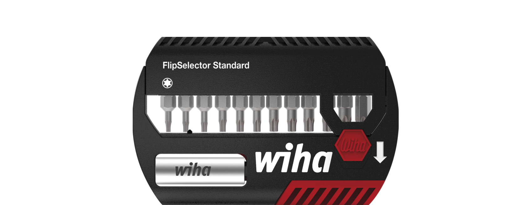 Wiha Bitset FlipSelector Standard 25 mm TORX® 15-delig 1/4" C6,3 met riemclip in blister - 39056 - 39056