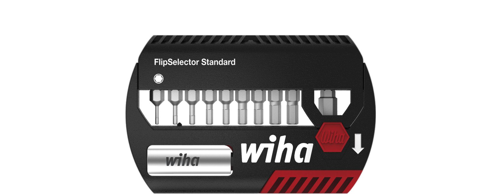 Wiha Bitset FlipSelector Standard 25 mm zeskant 15-delig 1/4" C6,3 met riemclip in blister - 39059 - 39059