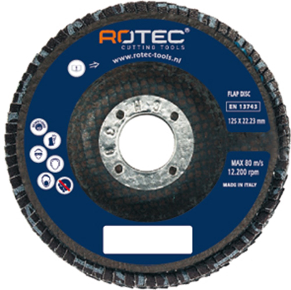 Rotec lamellenschijven 125x22.23 mm Korrel 40 - 10 stuks - 7961252 - 796.1252