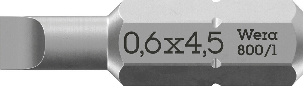 Wera 800/1 Z Sleufschroeven Bits, 0.6 x 4.5 x 25 mm - 1 stuk(s) - 05072055001