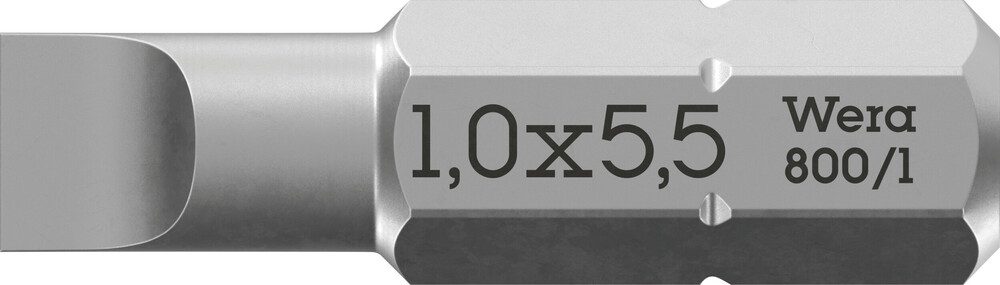 Wera 800/1 Z Sleufschroeven Bits, 1.0 x 5.5 x 25 mm - 1 stuk(s) - 05072059001