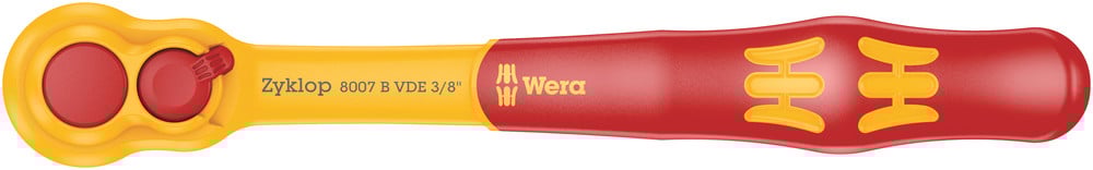 Wera 8007 B VDE Zyklop ratel, geïsoleerd, voorzien van omschakelpal en 3/8" aandrijving, 222.0 mm - 1 stuk(s) - 05004966001