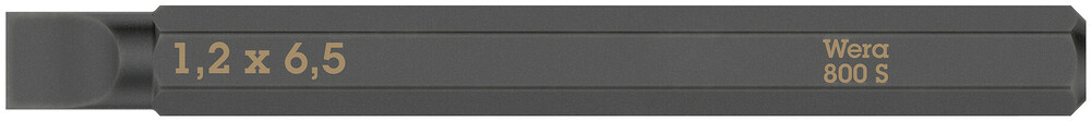 Wera 800 S sleufbits voor slagschroevendraaier, 1.2 x 6.5 x 70 mm - 05018142001