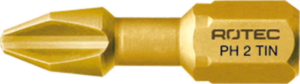 Rotec PRO Insertbit PH 2 L=25mm C 6,3 Torsion TIN - 10 stuks - 8012002