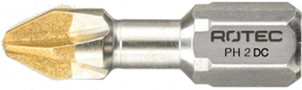 Rotec PRO Insertbit PH 2 L=25mm C 6,3 Torsion DIAMANT - 10 stuks - 8013002