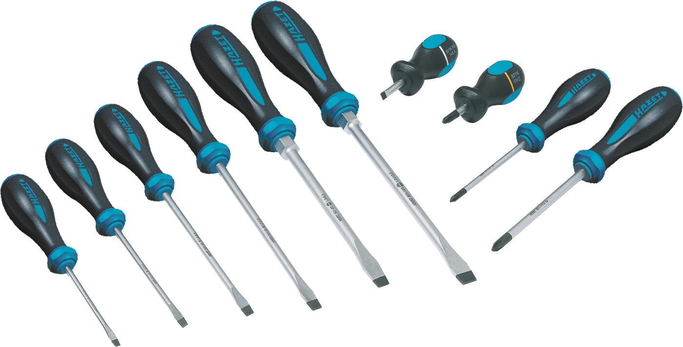 HAZET Schroevendraaierset HEXAnamic® 802/10 - Sleufprofiel, Kruiskop profiel PH - 10-delig - 0,6 x 3,5 - 1,6 x 10 - PH1 - PH2