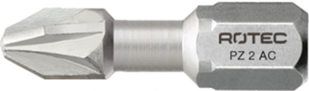 Rotec PRO Insertbit PZ 2 L=25mm C 6,3 Torsion RVS - 10 stuks - 8041002